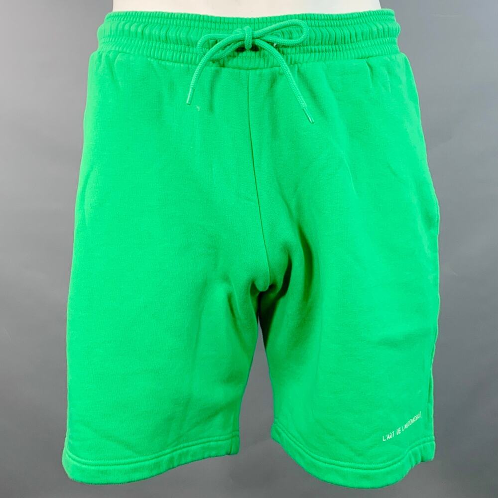 KAR Size L Green Cotton Drawstring Athletic Shorts